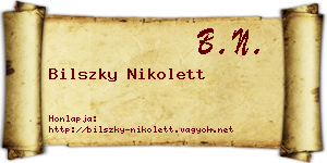 Bilszky Nikolett névjegykártya